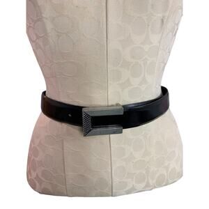 Size 28 Vicenza Black Leather Belt 415 Italian Calfskin Womens Buckle 1179